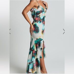 Elegant High-Low Floral Dress